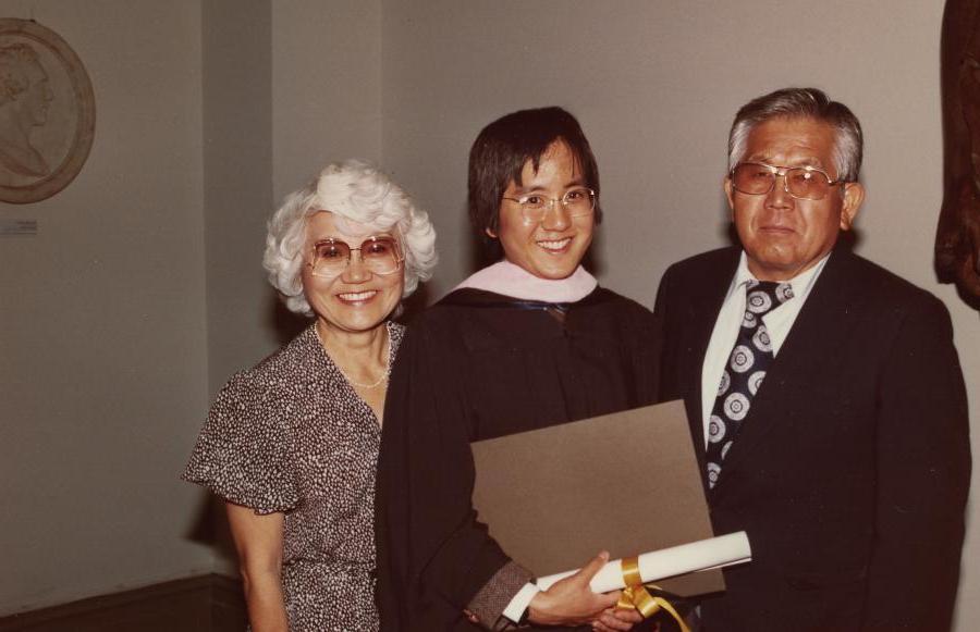 Joe, Paul and Kikkie at Paul’s graduation from Peabody Institute, 1984.