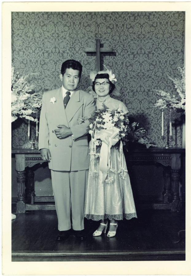 Joe and Kikkie (Nomura) Mori got married at El Montecito Presbyterian Church in August 1950.